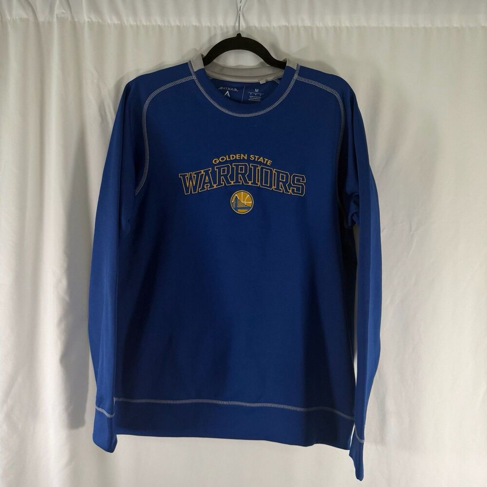Golden State Warriors Sweater Men's Medium Blue Crewneck Long Sleeve Antigua